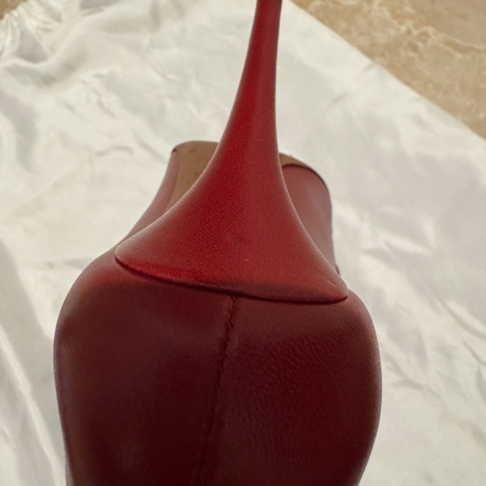 Valentino Red Leather Bow Heels 38.5 - Picture 6 of 12